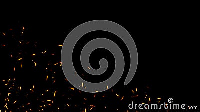 Fire embers particles texture overlays . Burn effect on isolated black background Stock Photo