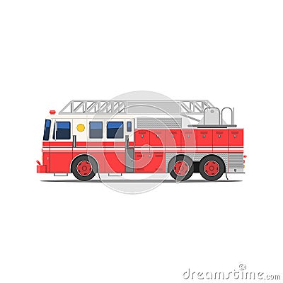 Fire engine side view Vector Illustration