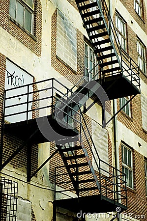 Fire escape Stock Photo