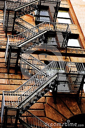 Fire escape Stock Photo