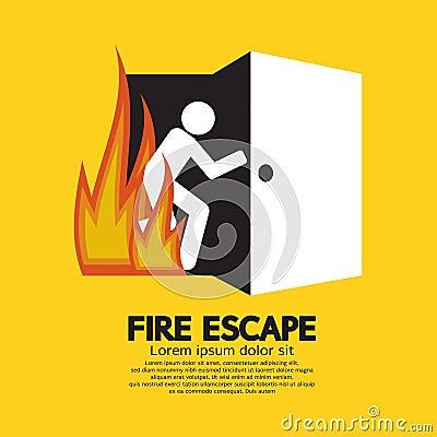 Fire Escape Graphic Sign Vector Illustration