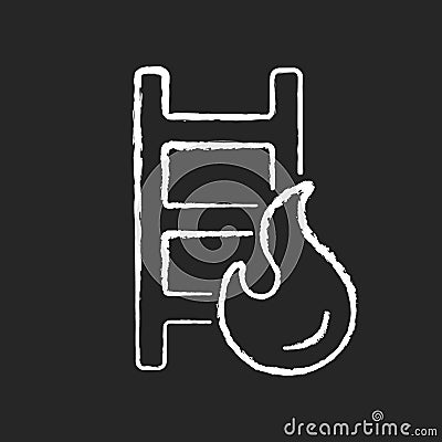Fire escape ladder chalk white icon on black background Vector Illustration