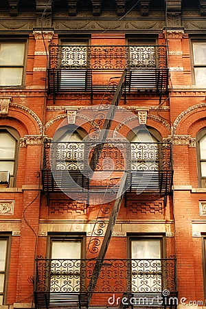 Fire Escape New York City Stock Photo