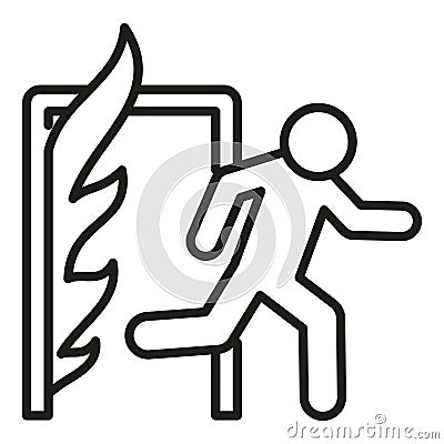 Fire evacuation icon outline vector. Work alarm Stock Photo