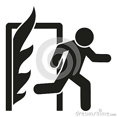 Fire evacuation icon simple vector. Work alarm Vector Illustration