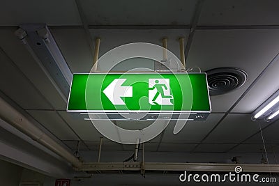Fire exit Fire exit in factory. Editorial Stock Photo