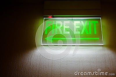 Fire Exit Sign Stock Photo