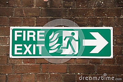 Fire exit sign Stock Photo