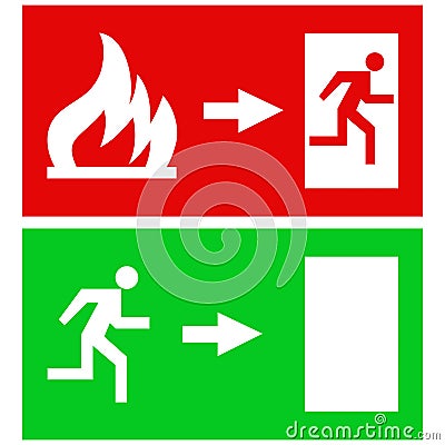 Fire exit signs Vector Illustration