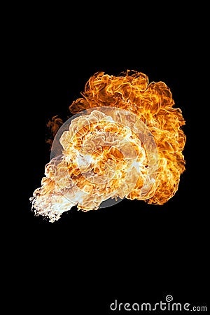 Fire explosion, isolated on black background Stock Photo