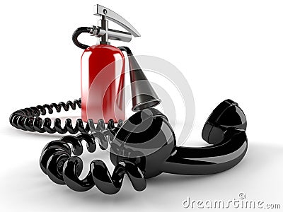 Fire extinguisher with handset Stock Photo