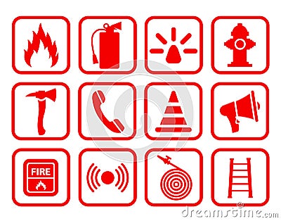 Fire extinguisher icon. Flat fire safety - for stock Vector Illustration