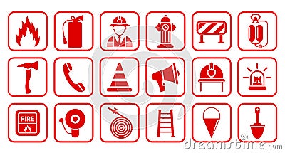 Fire extinguisher icon. Flat fire safety - for stock Vector Illustration