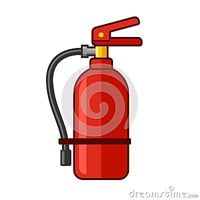 Fire Extinguisher Icon. Flat Style. Vector Vector Illustration