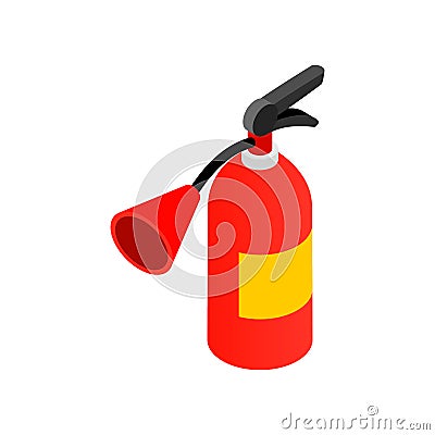 Fire extinguisher isometric 3d icon Vector Illustration