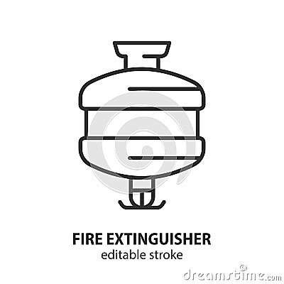 Fire extinguisher line icon. Firefighting outline symbol. Editable stroke. Vector illustration Vector Illustration