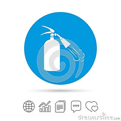 Fire extinguisher sign icon. Fire safety symbol. Vector Illustration