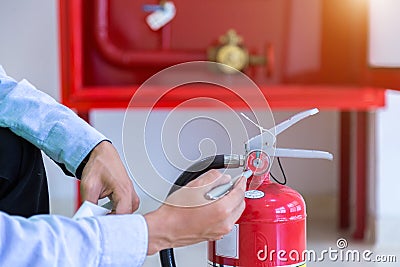 Fire extinguisher systems. Stock Photo