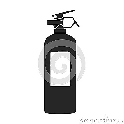 Fire extinguisher vector icon.Black vector icon isolated on white background fire extinguishe. Vector Illustration