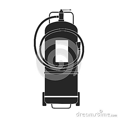 Fire extinguisher vector icon.Black vector icon isolated on white background fire extinguishe. Stock Photo