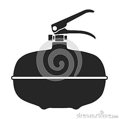 Fire extinguisher vector icon.Black vector icon isolated on white background fire extinguishe. Vector Illustration