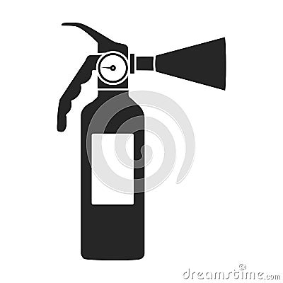 Fire extinguisher vector icon.Black vector icon isolated on white background fire extinguishe. Vector Illustration