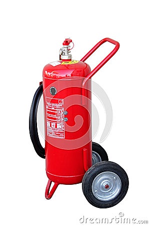 Fire extinguisher - wheeled big - with clipping Stock Photo