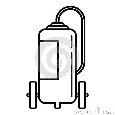 Fire extinguisher wheels icon, outline style Vector Illustration