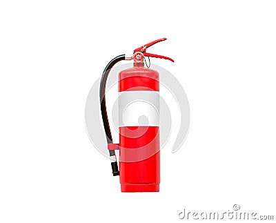 Fire extinguisher on white background. Stock Photo