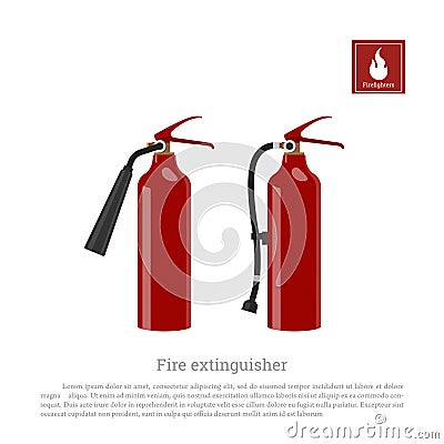 Fire extinguisher on a white background. Firefighter equipment in realistic style Vector Illustration