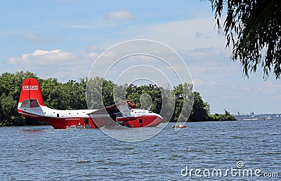 Fire-fighting air tanker at EAA AirVenture 2016 Editorial Stock Photo