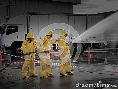 Fire fighting emergency team Editorial Stock Photo