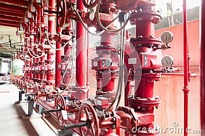 fire fighting water supply pipeline system Stock Photo