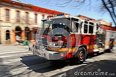 Fire - Firetruck on Rush in Austin, TX Stock Photo