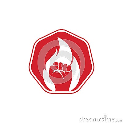 Fire Fist Logo Vector. Vector Illustration