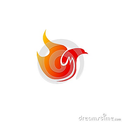 Fire flame bird logo icon vector illustartion Vector Illustration