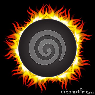 Fire flame in circular frame Stock Photo