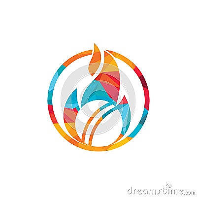 Cricket sports vector logo design. Flaming cricket championship logo concept. Vector Illustration