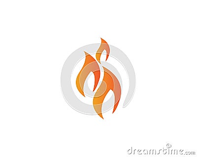 Fire with flame and feuer mit flamme Logo - Vector Stock Photo