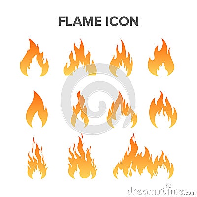 Fire flame, gas, energy, and heat graphic resources. Vector Illustration