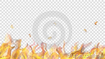 Fire flame with horizontal repeat Vector Illustration