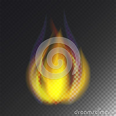 Fire flame hot burn vector icon warm danger and cooking yellow bonfire light blazing campfire. Vector Illustration