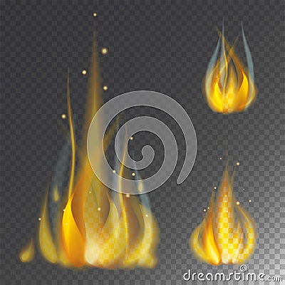 Fire flame hot burn vector icon warm danger and cooking yellow bonfire light blazing campfire. Vector Illustration