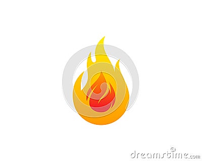 Fire Flame Icon Logo Design Element Vector Illustration