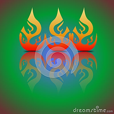 Fire flame icon. Oil, gas and energy concept and hot food. Flat design, vector illustration on background. Vector Illustration