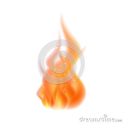 Fire flame icon. Vector illustration of burning fire isolated Vector Illustration