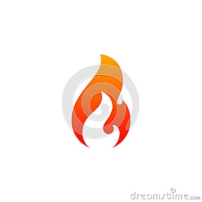 Fire flame icon vector template. Hot red orange fire flame Vector Illustration