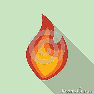Fire flame ignite icon, flat style Vector Illustration
