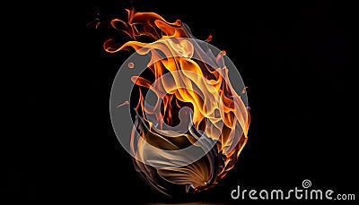 Fire flame isolated on black isolated background Beautiful yellow, orange and red and red blaze fire flame texture style Stock Photo