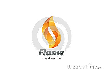 Fire Flame Logo design template. Abstract Elegant element Logotype concept icon Stock Photo